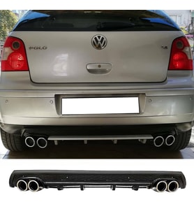 Vw Polo Mk4 Siyah Difüzör Çiftli Yuvarlak Egzoz Görünümlü D Tip Difizör