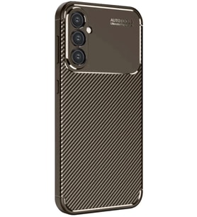 Newface Samsung Galaxy A26 Kılıf Auto Focus Karbon Kapak - Kahverengi
