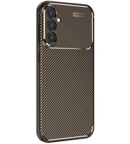 Newface Samsung Galaxy A26 Kılıf Auto Focus Karbon Kapak - Kahverengi