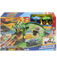 Hot Wheels Monster Trucks Sharks vs Dinos Dragon Demolition Track Set JFR06
