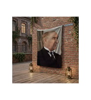 Gazi Mustafa Kemal Atatürk Yan Portre poster Bayrak Raşel Kumaş 100x150 cm ATA58
