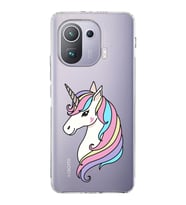 Xiaomi  Mi 11 Pro  Kamera Korumalı Kapak Unicorn Tasarımlı Şeffaf  Kılıf