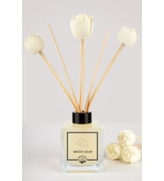 xCEMx Parfüm 120 ML WHİTE SOAP Çiçek Taşlı Bambu Çubuklu Oda Kokusu (Ekru)