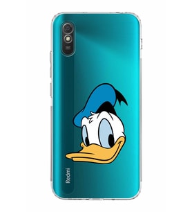 Xiaomi Redmi 9A  Kamera Korumalı Kapak Donald Duck Tasarımlı Şeffaf  Kılıf