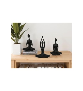 3'lü Set Yoga Namaste Heykel/Figür Meditasyon Modern Biblo Masa Üstü biblo, Hediyelik