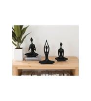 3'lü Set Yoga Namaste Heykel/Figür Meditasyon Modern Biblo Masa Üstü biblo, Hediyelik
