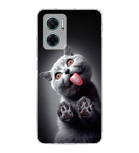 PrintiFy Xiaomi Redmi Note 11E ile Uyumlu Kedi 2 Kamera Korumalı Şeffaf Kılıf