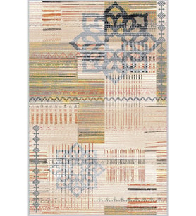 Eliana Home Baskılı, Yıkanabilir Kaymaz Taban Salon Halısı LNA0147-SM09 100x150 cm (Bej)