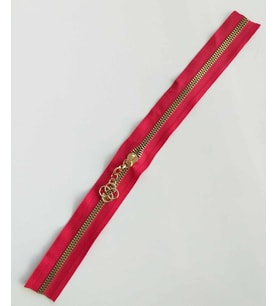 Angel Çanta Aksesuar Başlıklı Fermuar 30 Cm Light Gold Metal Kırmızı