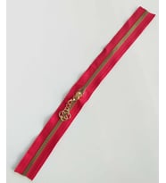 Angel Çanta Aksesuar Başlıklı Fermuar 30 Cm Light Gold Metal Kırmızı