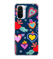 PrintiFy Xiaomi Poco F3 ile Uyumlu 1mm Slim Fit Retro Renkler 3 Baskılı Şeffaf  Kılıf