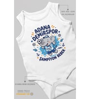 Adana Demirspor Temalı Sıfır Kol Bebek Body %100 Pamuk