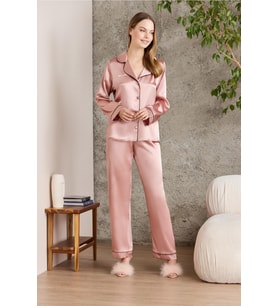 Saten Biyeli Pijama Takımı - 1200