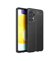 Samsung Galaxy A23 Kılıf Deri Görünümlü Slim Silikon (Siyah)