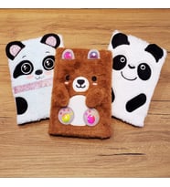 Sevimli Panda Temalı Peluş Kaplı Defter Kırtasiye Ürünü