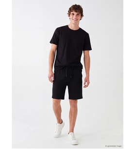 LC WAIKIKI Siyah Regular Fit Çizgili Erkek Şort