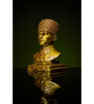 Narçiçeği Takı ve Hediyelik Eşya Özel Tasarım Küçük Boy Mustafa Kemal Atatürk Büstü Heykel Biblo (Gold)