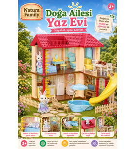 Doğa Ailesi Yaz Evi Havuzlu Oyuncak Ev - Tavşan Ailesi Oyun Evi Tavşan Tatil Evi Sylvanian Evi