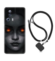 Xiaomi Mi 13 Lite Kılıf Resimli Boyun Askılı İpli Desenli Silikon Series Dark Woman 1887