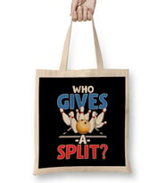 Cute & Funny Who Gives A Split Pun Bowler Bez Çanta Uzun Saplı