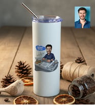 Kişiye Özel Karikatürlü Makine Mühendisi Pipetli Matara Mühendisler Günü Hediyesi