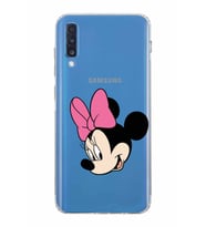 Samsung Galaxy A70  Kamera Korumalı  Kapak Minnie Mouse Tasarımlı  Şeffaf Kılıf