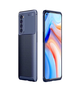 Oppo Reno 4 Pro 4G Kılıf Esnek Soft Karbon Tasarım Legion Serisi (Lacivert)