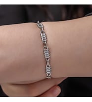 925 Ayar Gümüş Baget Taşlı Kadın Bileklik