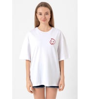 The Mentalist Red John Pocket Beyaz Kadın Oversize Tshirt