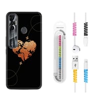 Tecno Spark 6 6 Go 8C 8 Pro 7 7 Pro Kılıf Kablo Koruma Spiral Silikon Plane Heart 1721