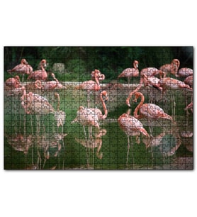 Cakapuzzle Gölde Flamingolar  Puzzle Yapboz MDF (Ahşap) (120 Parça)