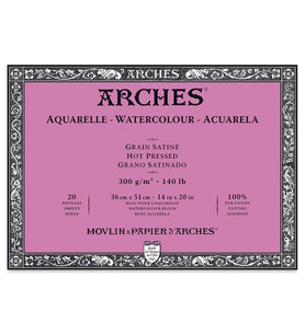 Arches Suluboya Blok Hot Press Natural White 300 gr 36x51 cm 20 Sayfa 