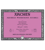 Arches Suluboya Blok Hot Press Natural White 300 gr 36x51 cm 20 Sayfa 
