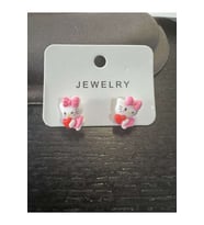 Hello Kitty Çocuk Kalp Temalı Küpe