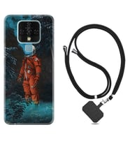 Tecno Camon 16 18P Pova Kılıf Boyun Askılı Silikon Astronot Smoke 1769