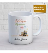 Kişiye Özel İsim Yazılabilir Edebiyat Öğretmeni Kupa Bardak