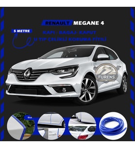 Renault Megane 4 Oto Araç Kapı Koruma Fitili 5metre Parlak Mavi Renk