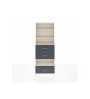 Arges Dolap 4 Raflı 3 Çekmeceli 88x30x243 Aytaşı-Antrasit