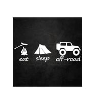 Eat Slepp Offroad Oto Sticker 4X4 Sticker Beyaz 40*13 Cm