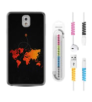Samsung Note 3 4 5 8 9 20 Ultra 10 Lite Kılıf Kablo Koruma Spiral Silikon İz Bırakan Uçak 1778