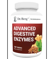 Dr. Berg Advanced Digestive Enzymes with Apple Cider Vinegar - Includes Digestive Health Ingredients Like Betaine Hydrochloride (HCI), Ginger Root & Peppermint Leaf - 180 Tablets.3953 (Renksiz)