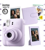 Instax mini 12 Lila Fotoğraf Makinesi-20'li Film-Çerçeve ve Kare Albüm Seti
