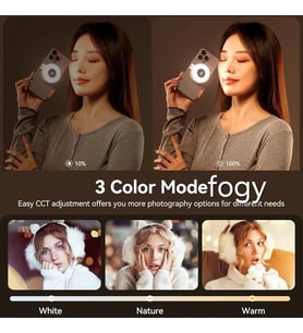 LED Telefon Işığı Eklentisi Özçekim Halkası Işık Parlaklığı Ayarlanabilir Uyumlu w Magsafe iPhone Akıllı Telefon için Vlogs/Fotoğraf/Video Konferans