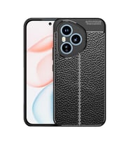 Coverzone Honor 400 Pro ile Uyumlu Silikon Kılıf TPU Niss Silikon Deri Görünümlü Ultra Slim Fit Kılıf Honor 400 Pro için Kılıf Siyah