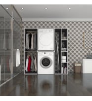 Kenzlife çamaşır-kurutma makinesi dolabı ve giysi dolabı cevheri sağ gri 180*170*60  banyo (Beyaz)