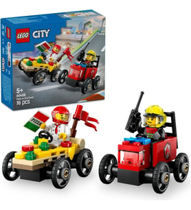 LEGO 60458  City Pizza Arabası İtfaiye Kamyonuna Karşı Yarış Arabası Paketi