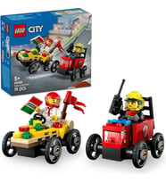 LEGO 60458  City Pizza Arabası İtfaiye Kamyonuna Karşı Yarış Arabası Paketi
