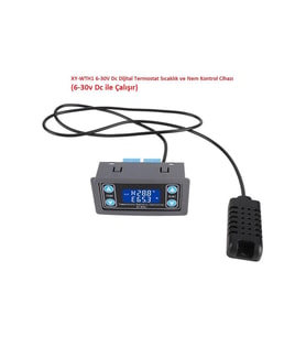 Dijital Termostat Sıcaklık ve Nem Kontrol Cihazı, 6-30V DC ile çalışır