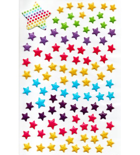 Sticker Kabartmalı A4 boyutunda Stiker Defter, planlayıcı etiket (Lim230) - Minik Yıldızlar