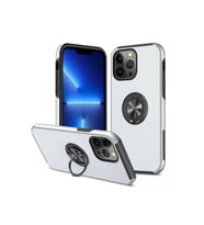 Durukar® iPhone 13 Pro Kılıf Elit Yüzüklü Kapak - Gümüş